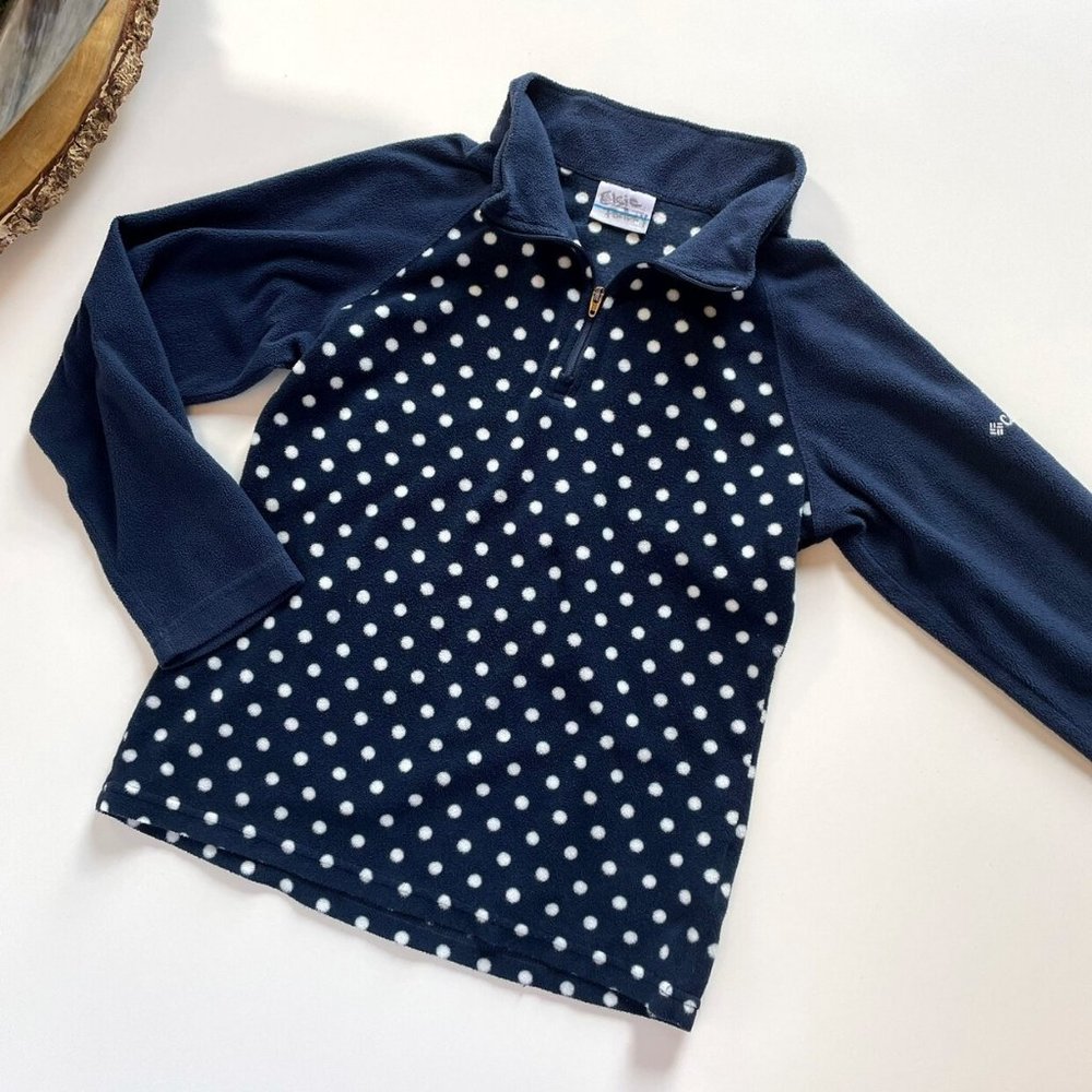 Columbia Navy Polkadot Pullover Fleece | 10/12